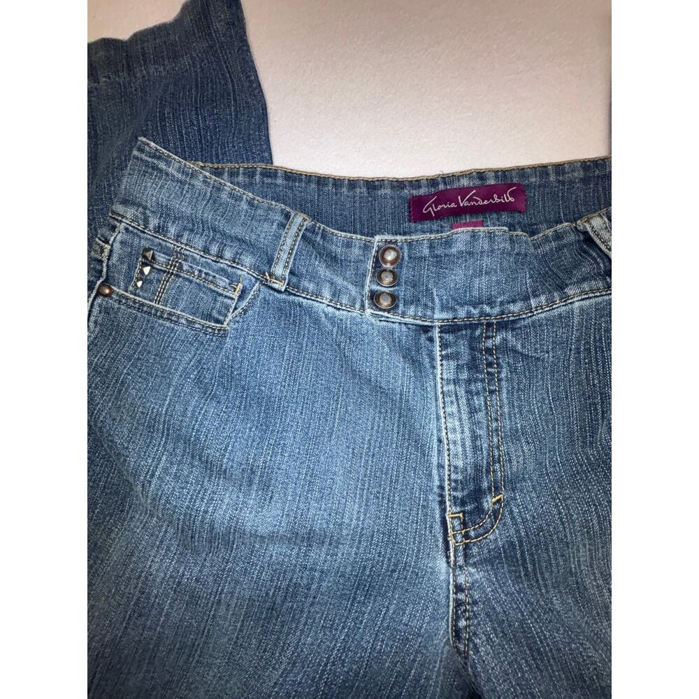Gloria Vanderbilt Women's Blue Size 16 Straight Leg Stretch Embroidered Pants - Picture 2 of 10